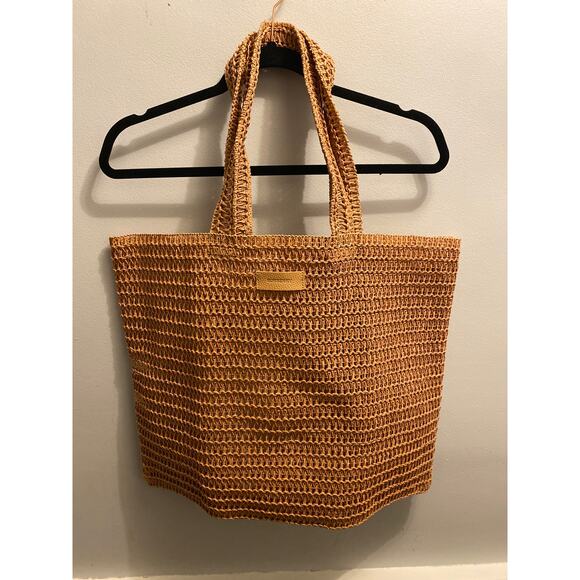 Burberry Weave Natural Paper Straw Tote Shoulder Summer Beach Bag- Extra Large - Picture 1 of 5